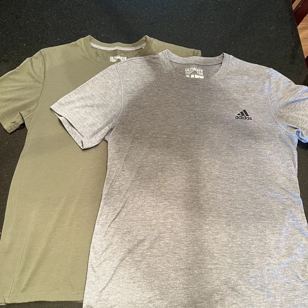 Adidas Gray and Olive Men's Short Sleeve Tees 2 shirts